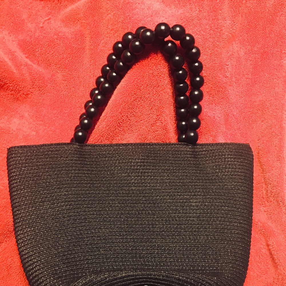 Talbots  black purse with beaded handle